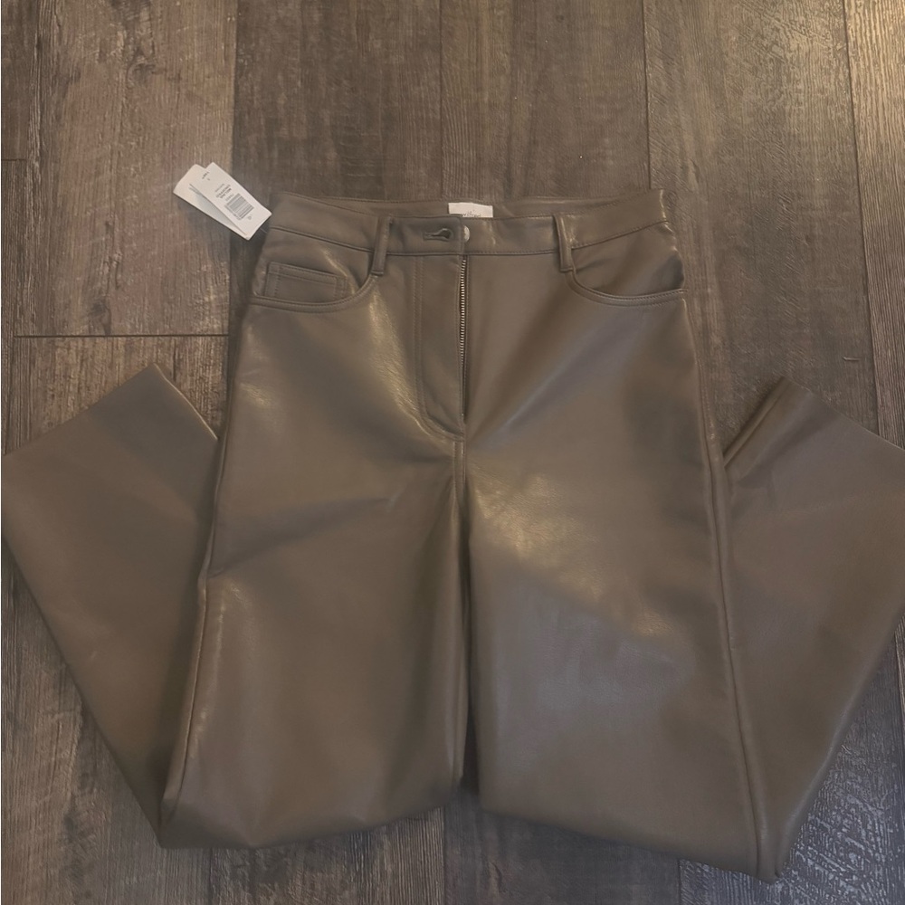 Aritzia brown leather pants